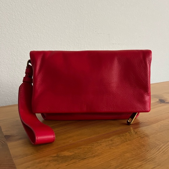 J.Crew Oslo Soft Natural Leather Foldover Clutch Wristlet - Picture 1 of 14